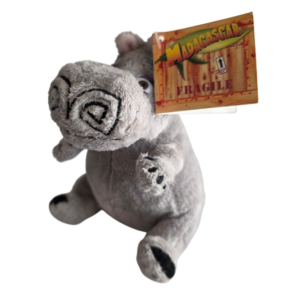 Russ Berrie Madagascar Gloria the Hippo Celebrity Beanbag Plush Toy 2005 NWT 6in